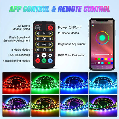 For Pickup Nilight Rgbic Truck Bed Strip 3PCS Cargo APP Rf