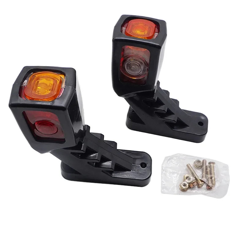 For Trailer 2PCS 3faces White Red Yellow 12 24V Side Marker