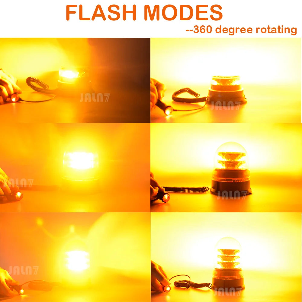 For Vehicles Magnetic Beacon Amber Flashing Emergency Warning