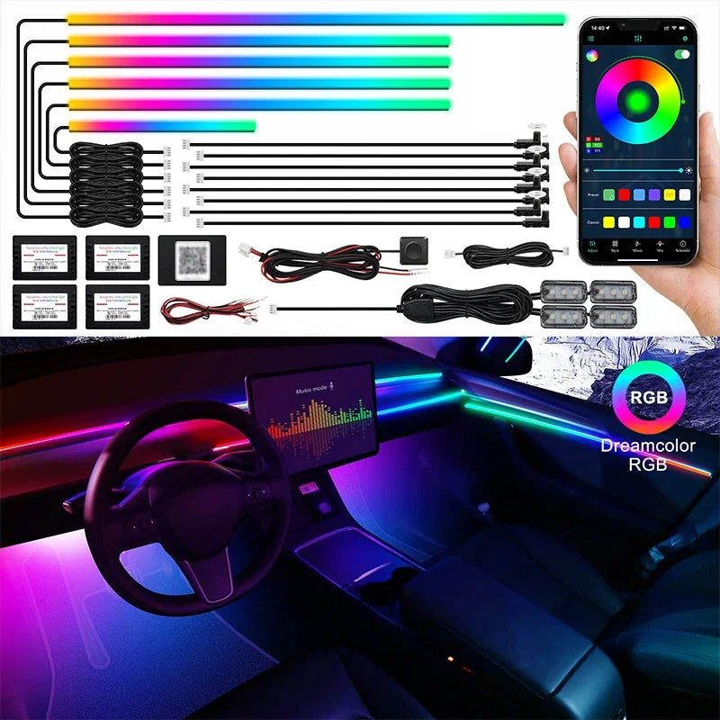 For Audi A1 A2 A3 A4 A5 A6 A7 A8 Neon Interior Ambient Acrylic