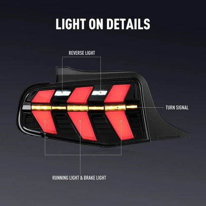 For Ford Mustang 2010-2012 Drl Reverse Pair Tail Brake Turning
