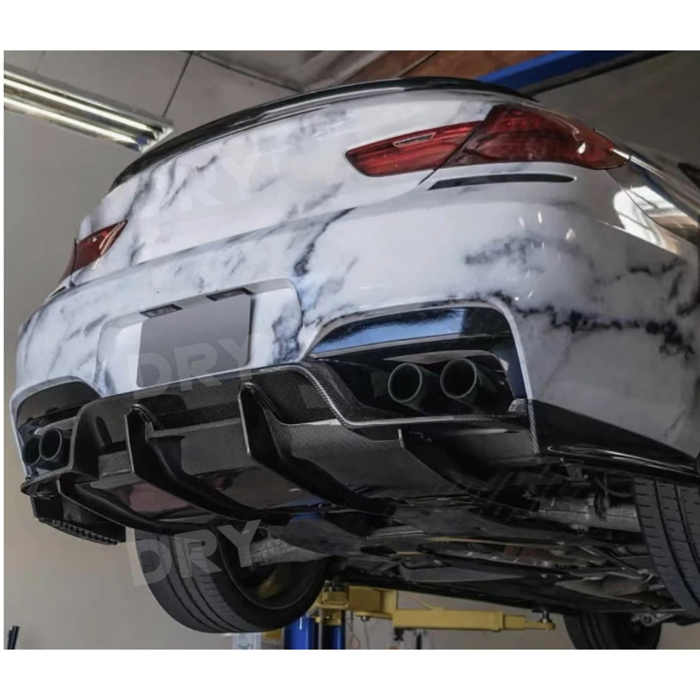 For BMW F06 F12 F13 M6 Dry Carbon Fiber Rear Bumper Diffuser Lip