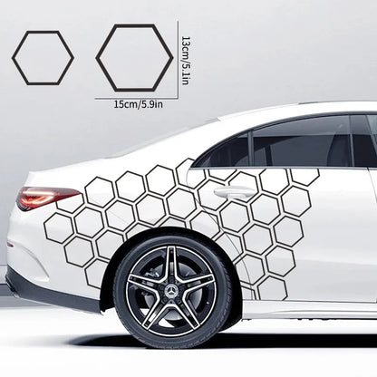 8PCS Honeycomb Stickers Sport Side Door Personalized Automobile
