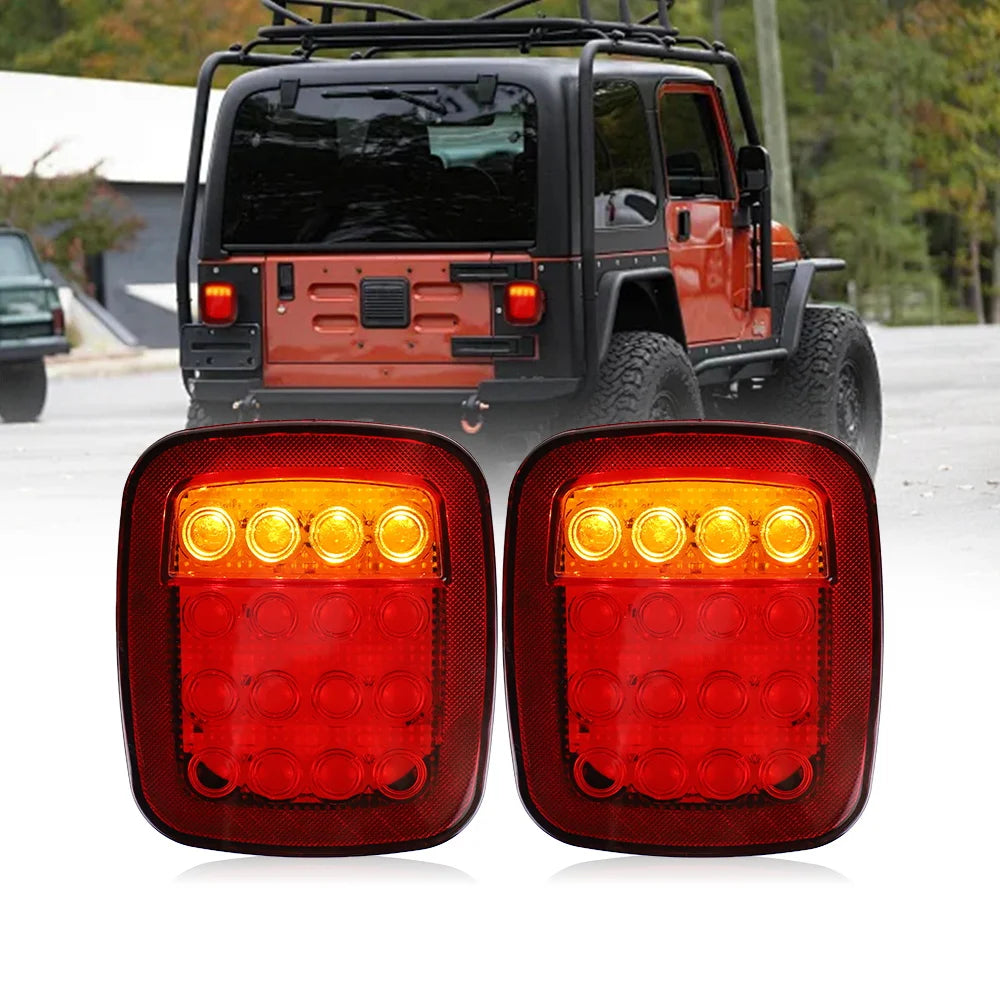 For Jeep Wrangler Tj Yj Cj 12V Truck Tail Most Trailer Boat Red