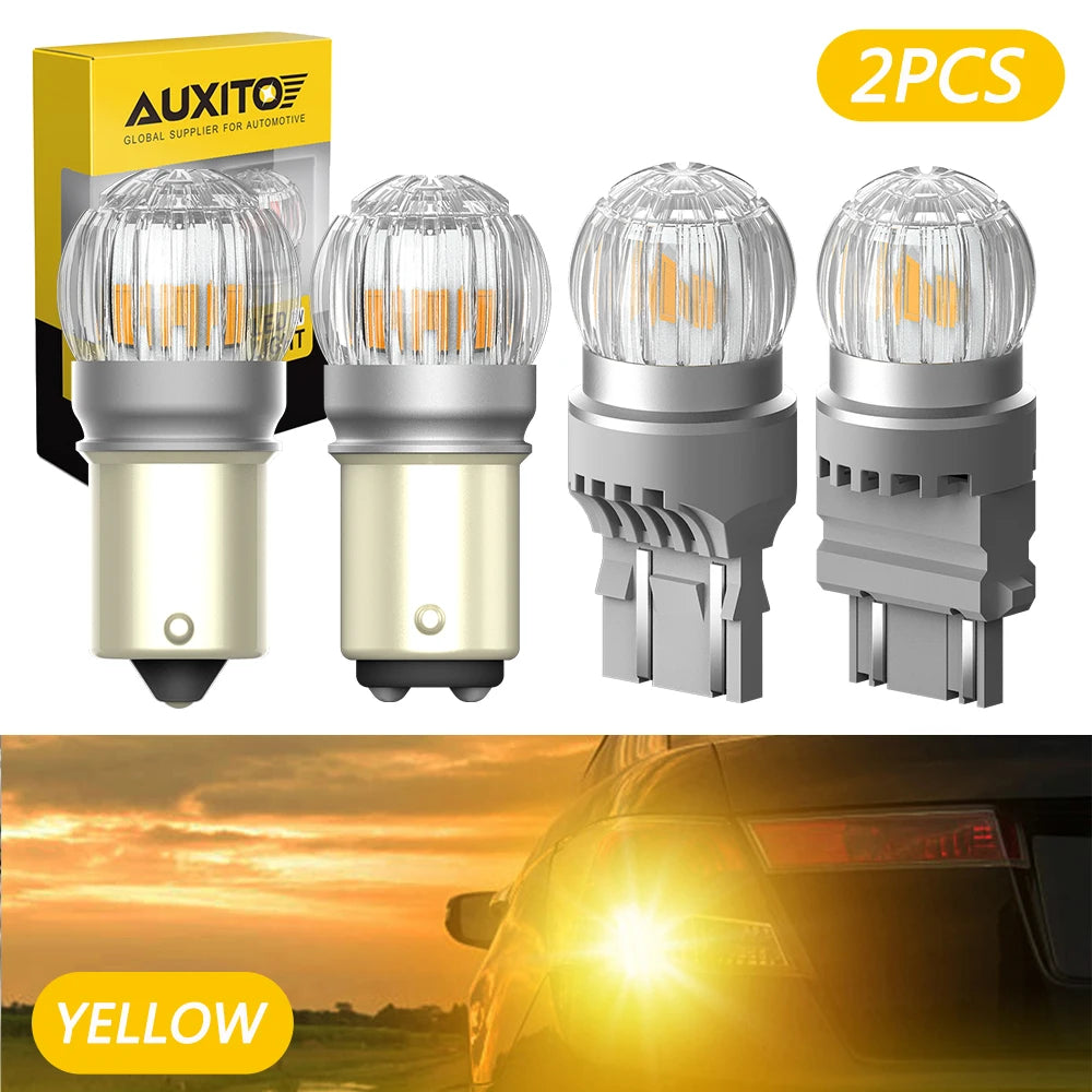 2X Auxito 300 Bright Yellow 1156 P21W ba15s bay15d