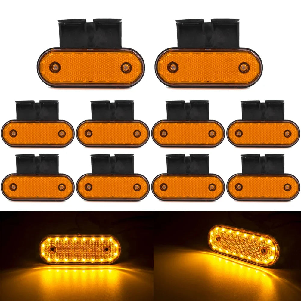 10PCS 24V Truck Side Marker External Rear Clearance Turn
