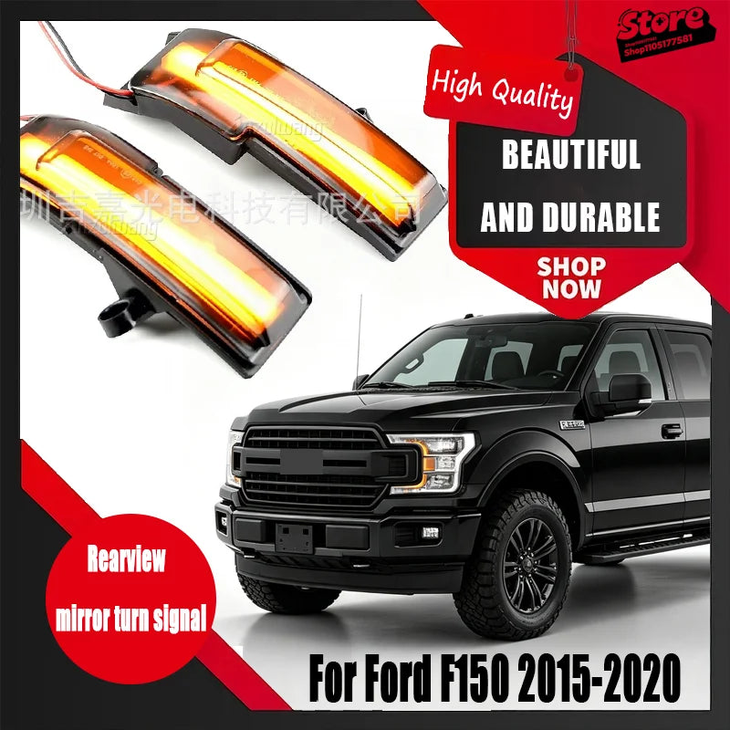 For Ford F150 2015-2020 Yellow Light Reversing Rearview Mirror
