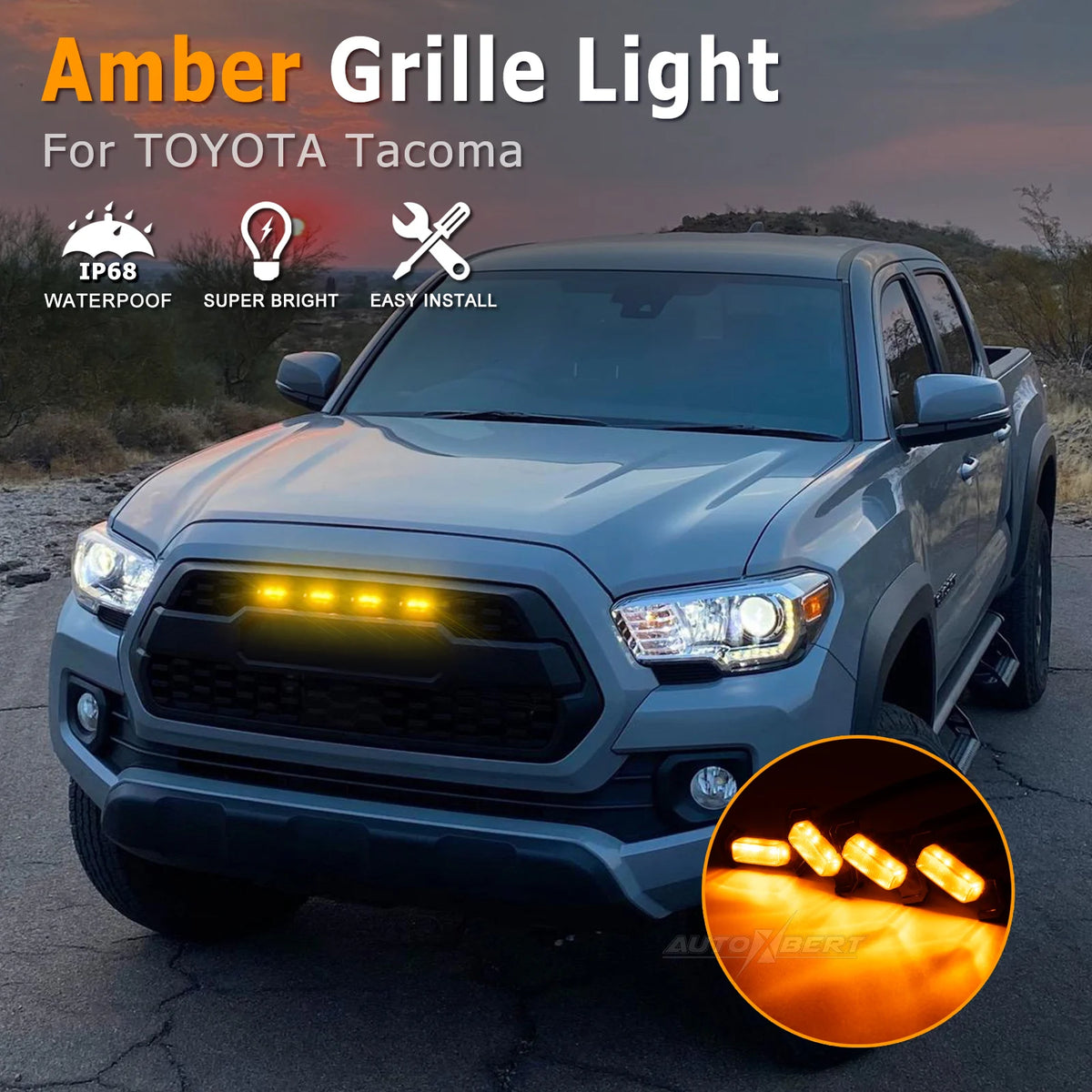 For 2016-up Toyota Tacoma W Trd 4PCS raptor-style Orange Yellow