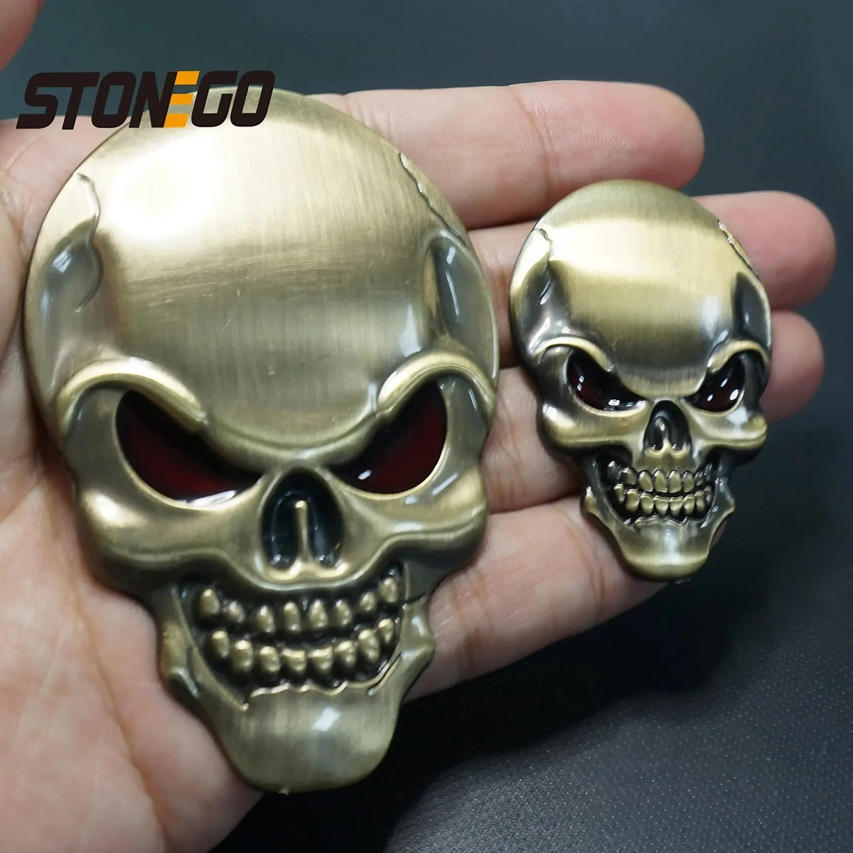 Stonego 3D Skull Logo Metal Body Stickers Zinc Alloy