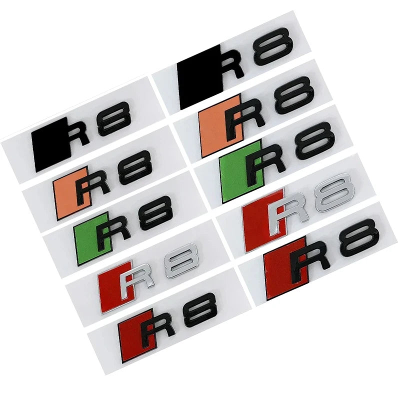 For Audi Sline R8 ABS multi-color Side Body Letter Badge Rear