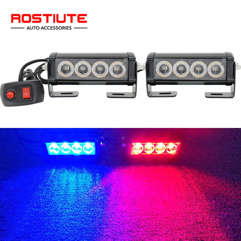 For Motorcycle Vehicle In Strobe Bar 12V Warning Signal Amber