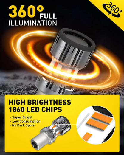 Auxito 2PCS bau15s Canbus Amber 1156 py21w ba15s P21W