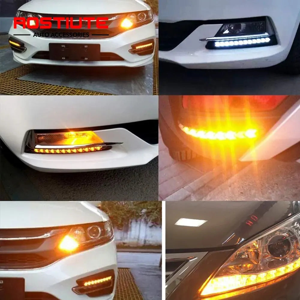 2PCS In Drl Daytime Running Strip Arrow Sequential Turn