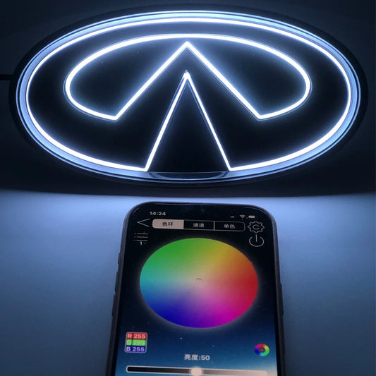 For Infiniti Q50 2014-2024 RGB Multicolor Badge Grill Emblem