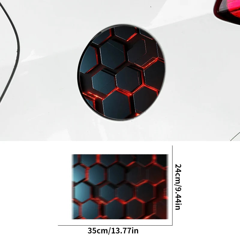 1PC 2PCS Honeycomb Pattern Fuel Tank Cap Stickers Waterproof