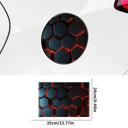 1PC 2PCS Honeycomb Pattern Fuel Tank Cap Stickers Waterproof