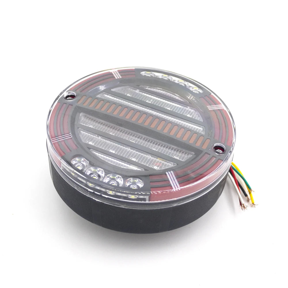 2PCS 5.3 Round Trailer Tail Brake Drl Flow Turn