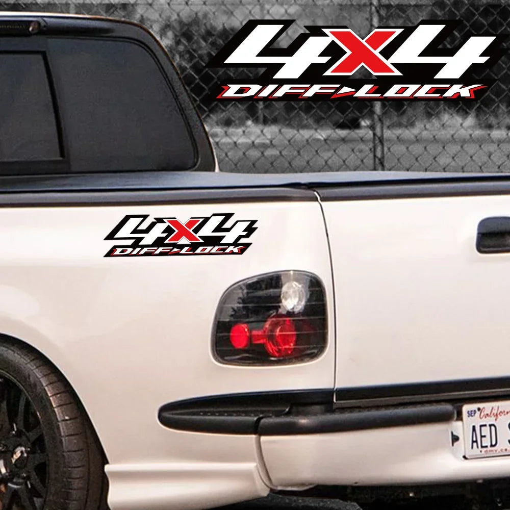 For D Max F-150 Hilux Ram 2PCS 4X4 Diff Lock Stickers Pickup