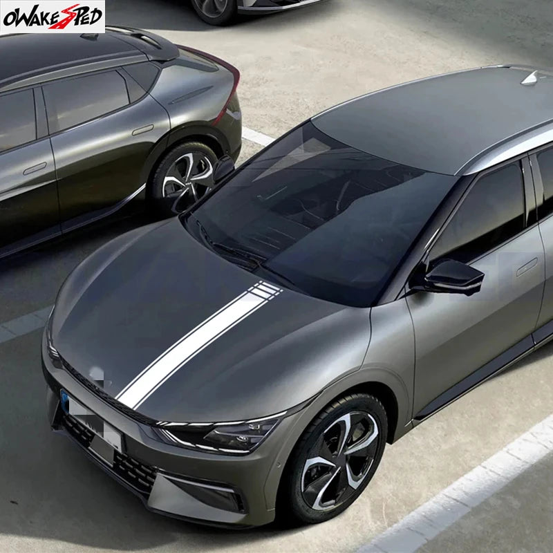 For Kia EV6 Gt GT-LINE Racing Sport Stripes Hood Bonnet Sticker