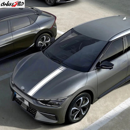For Kia EV6 Gt GT-LINE Racing Sport Stripes Hood Bonnet Sticker