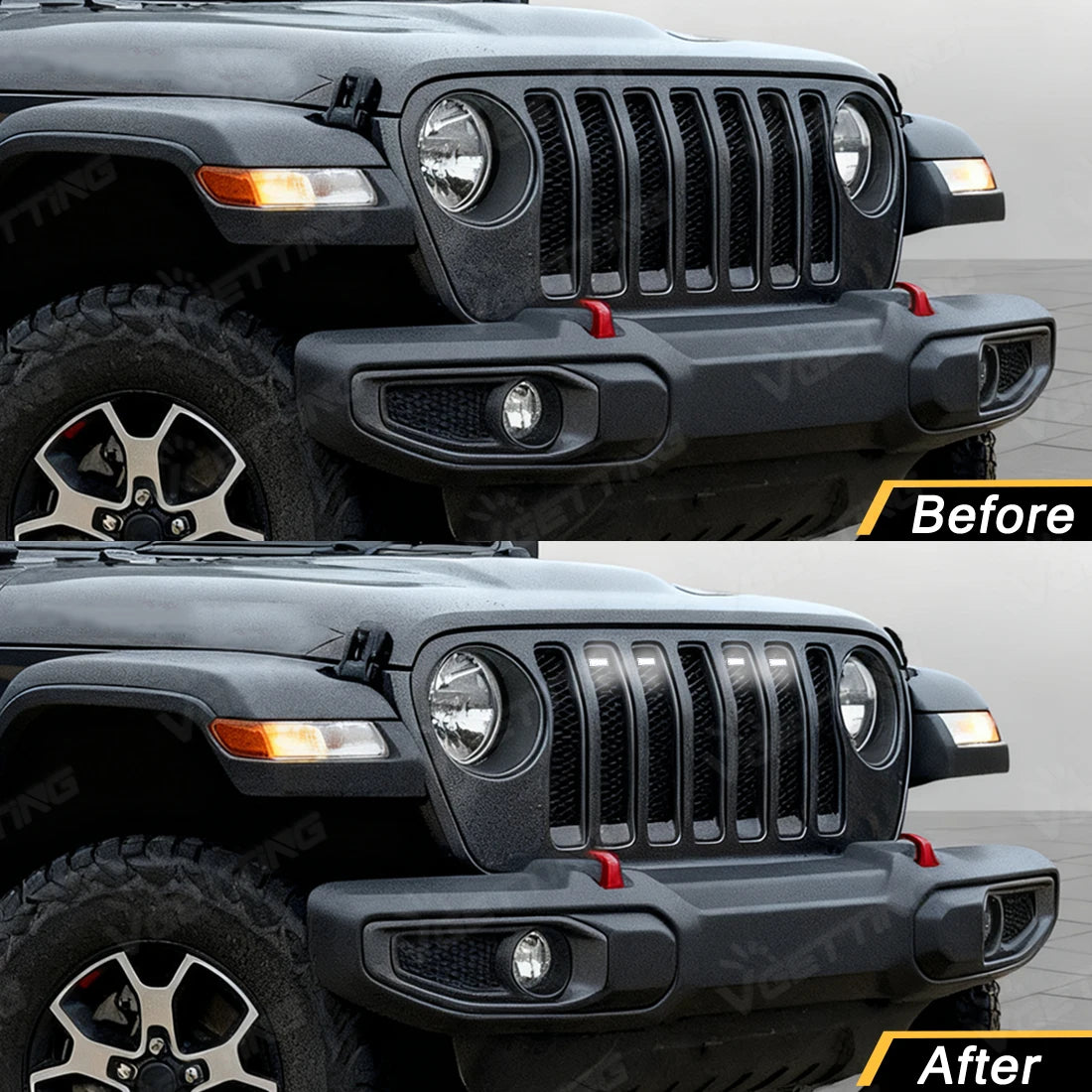 For Jeep Wrangler Jl 2018 2019 4PCS Front Grille 2020 2021 2022