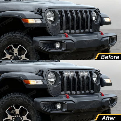 For Jeep Wrangler Jl 2018 2019 4PCS Front Grille 2020 2021 2022