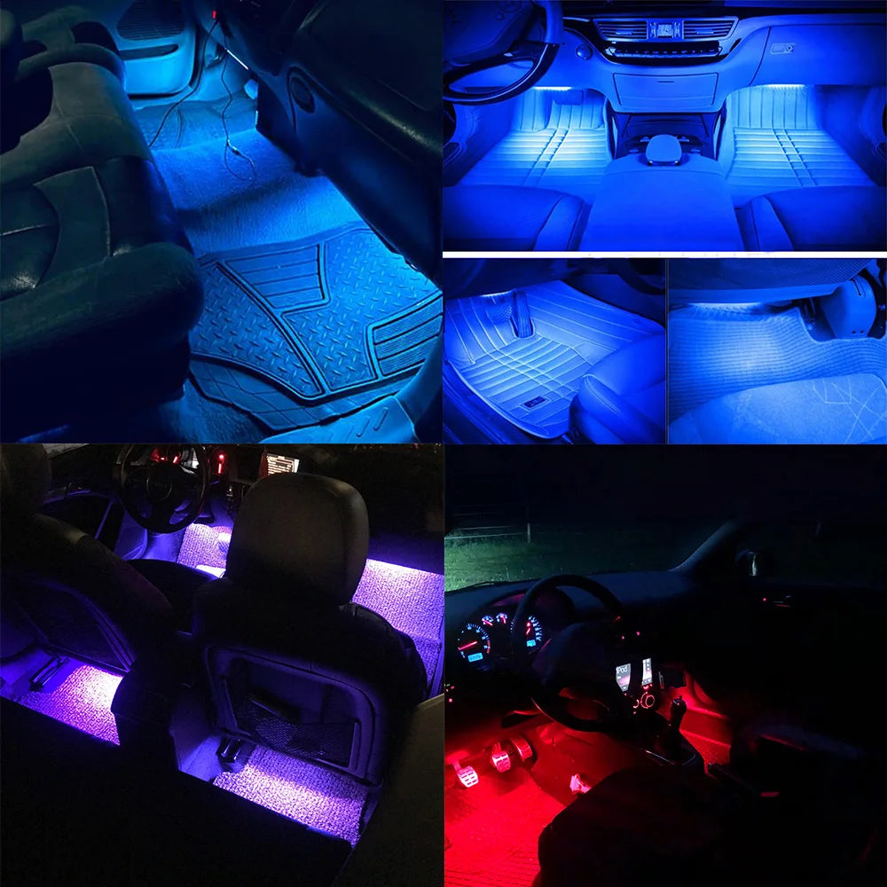 24 48 Strips Ambient Lamps Interior Foot RGB Illumination