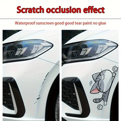 10PCS Cat Fish Stickers Wheel Brow Bumper Sticker Scratches