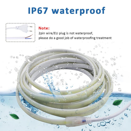 ac220v Cob Strip IP67 Waterproof Flexible Ribbon 2PIN Wire