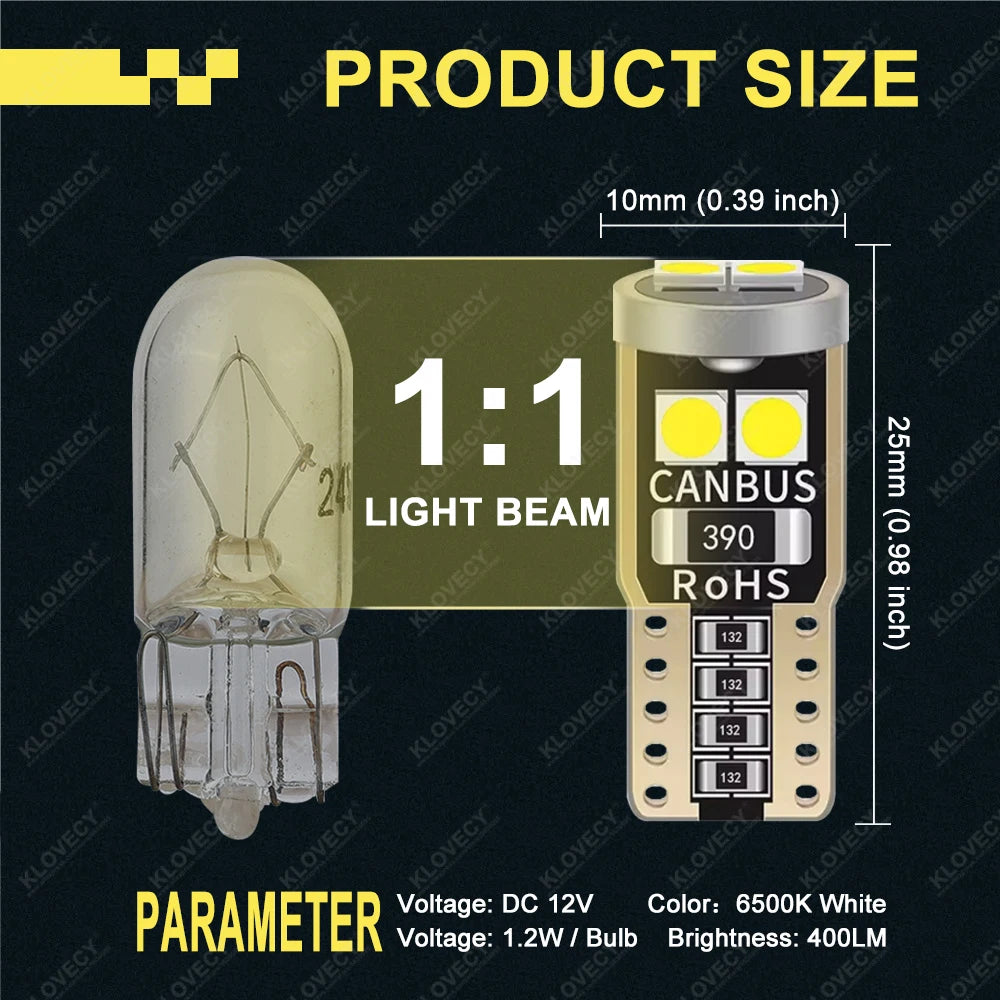 Pieces Canbus T10 W5W Bulbs Interior Dome Door Maps
