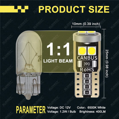 Pieces Canbus T10 W5W Bulbs Interior Dome Door Maps
