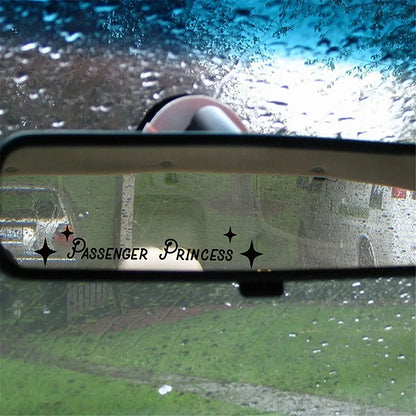 1PC Interior Creative Passenger Princess Mirror Decal Cute Vinyl