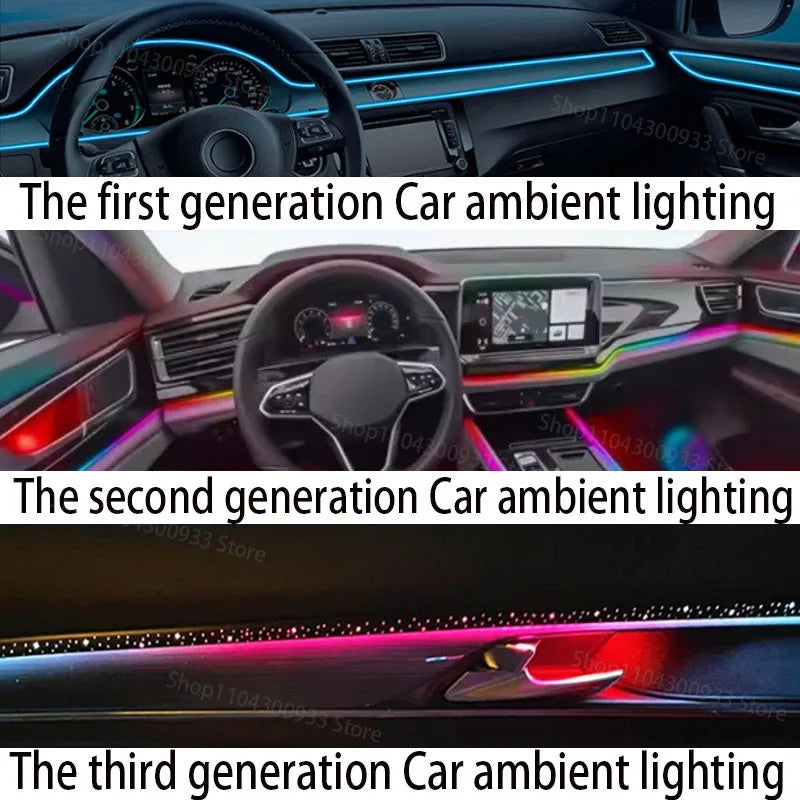 For Audi Q2 LED Interior Ambient Strip RGB Fiber Optic