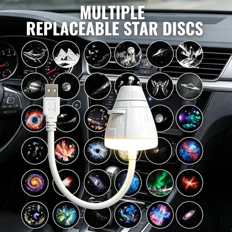 For Bedroom Home Auto Interior USB Starry Sky Projector Night