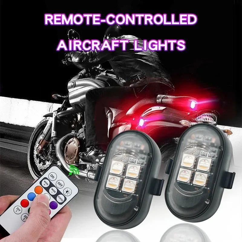 For Motorcycle 6PCS RGB Strobe USB Rechargeable Warning