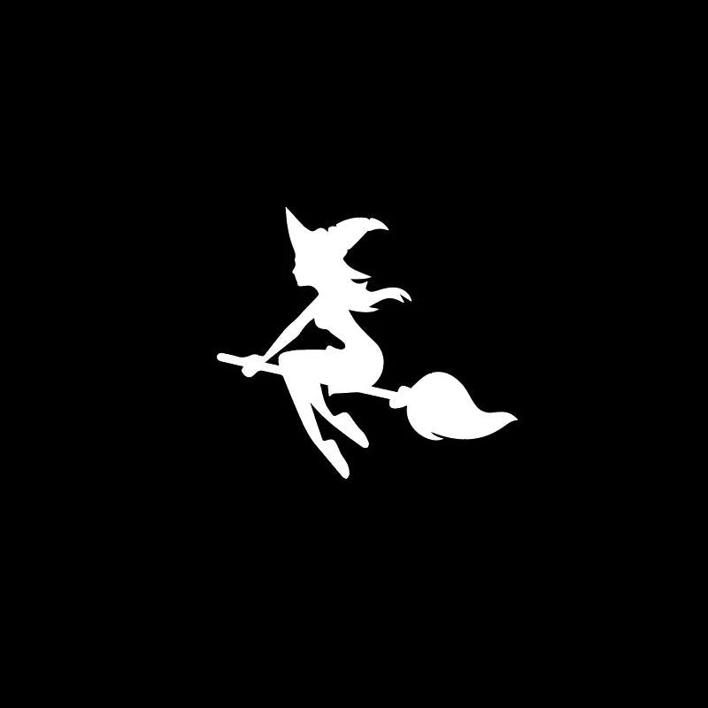 Sticker Cartoon Witch Silhouette Creative Body Window