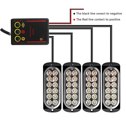 In Warning Strobe 12V 24V Amber Grille Emergency Flash
