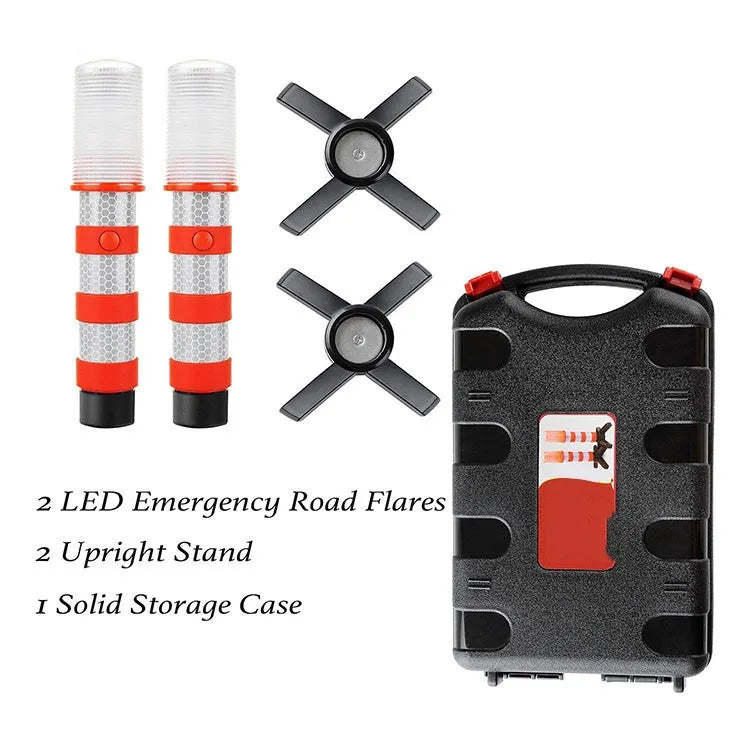 2PCS Warning Magnetic Flashlight Emergency Roadside Flares