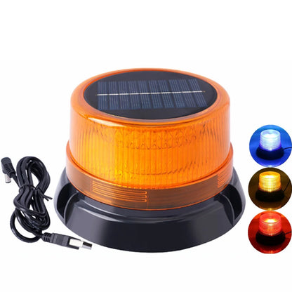 Solar Magnetic Flash Truck Roof Beacon Wireless Emergency Strobe