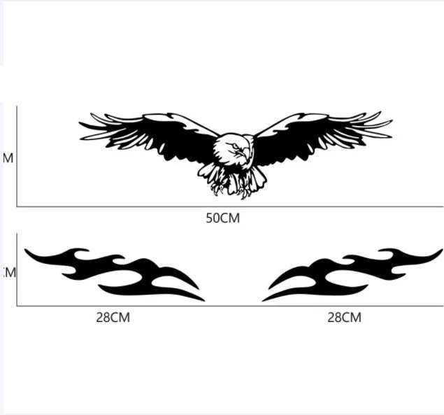 Lykx Eagle Fire Totems Sticker Fashion Sports Racing Stripes