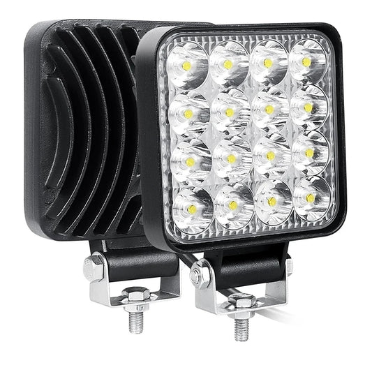 For Tractor Trailer 48W Work Square 12V 24V Spot Beam Offroad