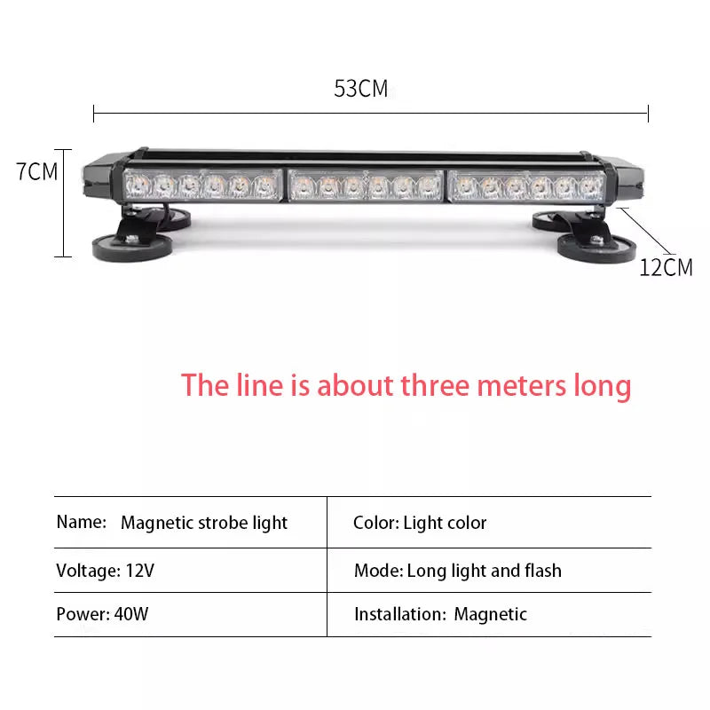 Red Amber White Blue Tow Truck Strobe Warning Bar