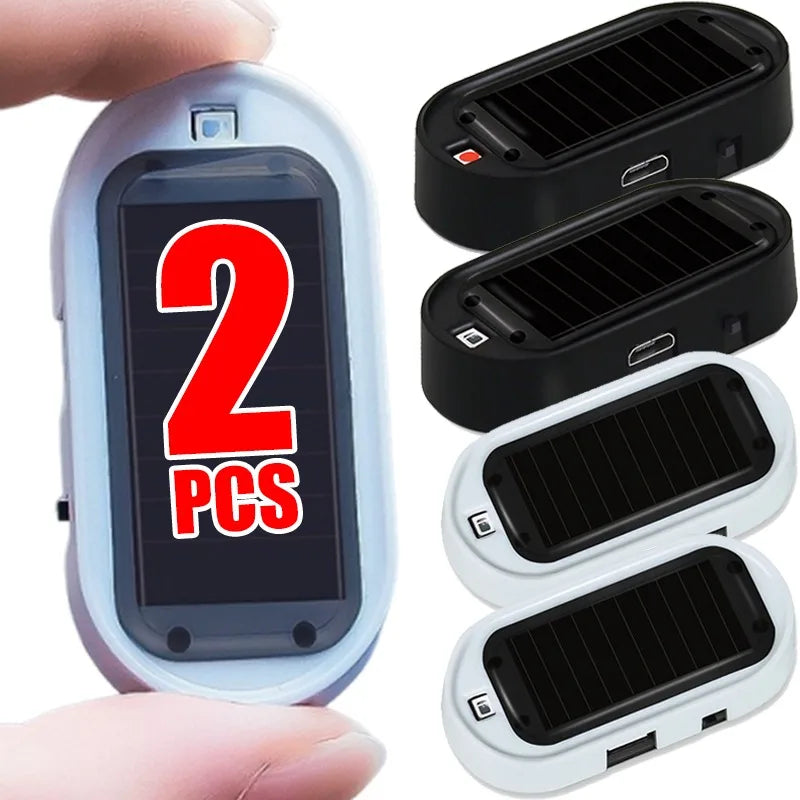 Solar Power Simulated Dummy Alarm Warning Anti Theft Flashing
