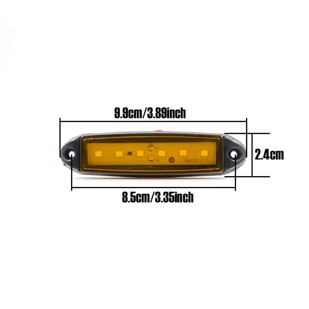 10PCS 24V External Side Marker Indicator Trailer Rear Bus