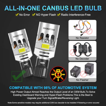 Super Bright 2X 4000LM Canbus T15 T16 Reverse W16W