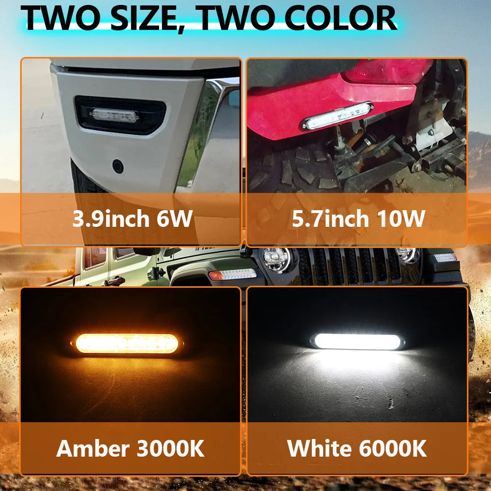 For Offroad 4X4 ATV Moto Boat Drl Bumper Backup Signal Taillight