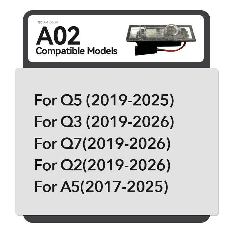 For Audi A1 A3 A4 A5 Piece License Plate Projection A6 A7 Q2 Q3