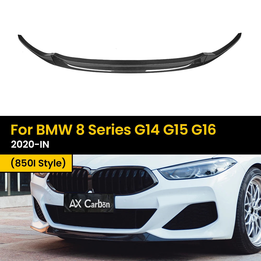 For BMW 8 Series G14 G15 Real Dry Carbon Fiber Front Diffuser