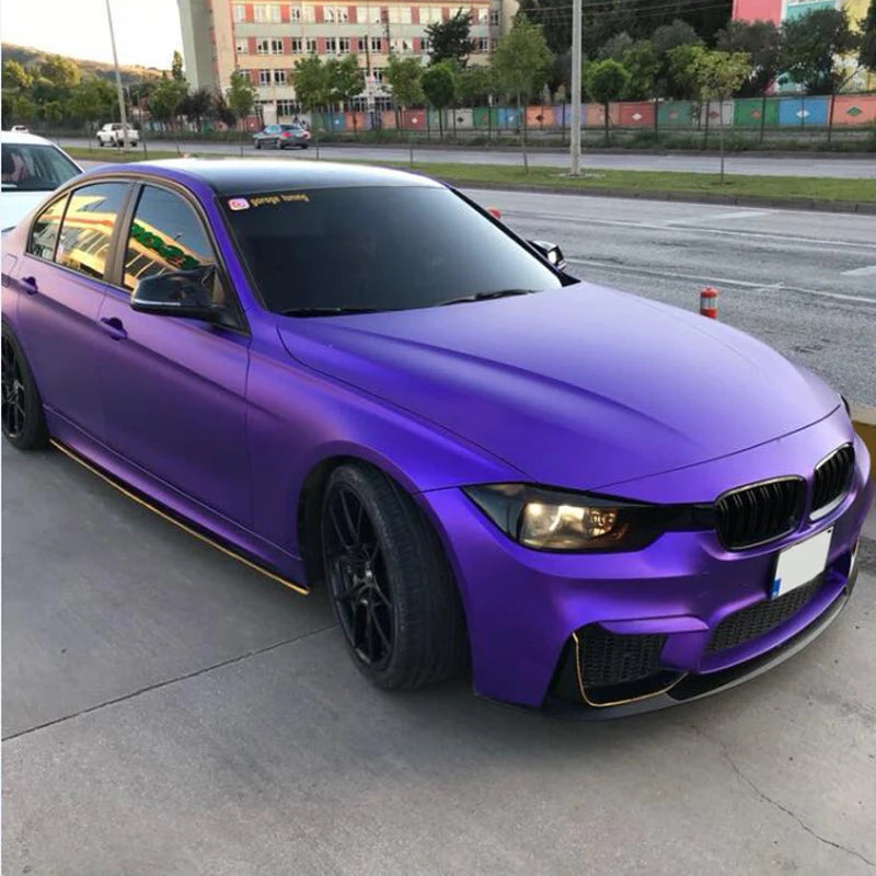 Chrome Matte Metallic Purple Vinyl Wrap Roll Self Adhesive