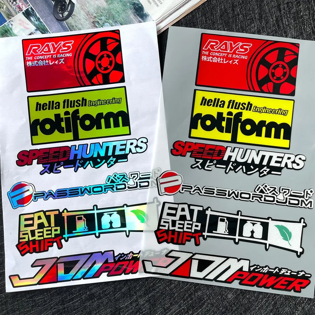 Rays Speed Hunter Jdm Reflective Waterproof Vinyl Decal Body